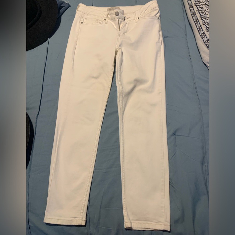 Calvin Klein white ankle skinny jeans